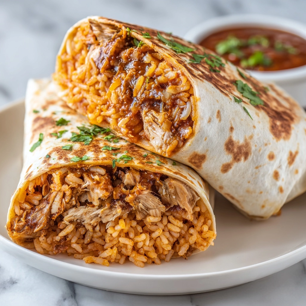 Cheesy Chicken Burritos with Rice & Sauces Recipe - Recipe Image