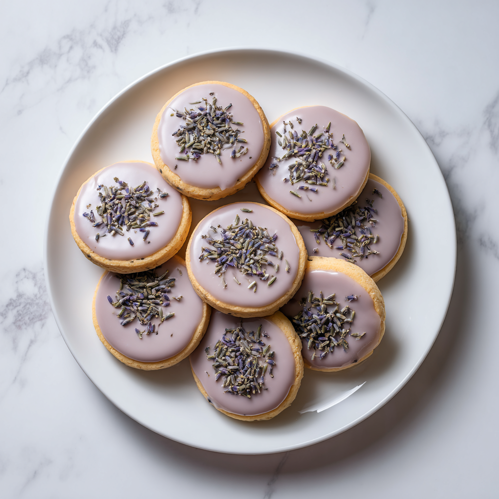 Lavender Shortbread Cookies with Glaze Recipe