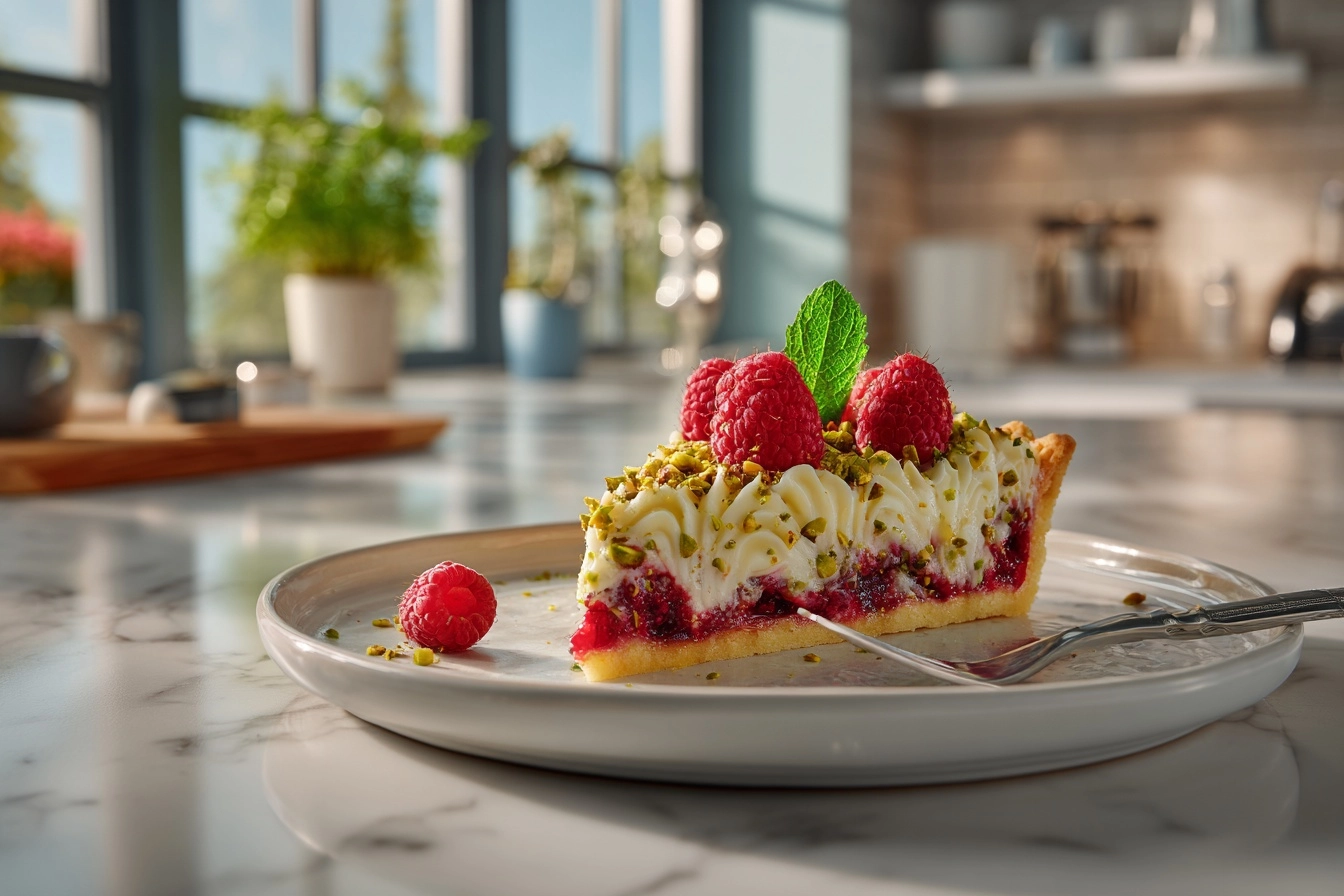Raspberry & Pistachio Tart Recipe - Recipe Image
