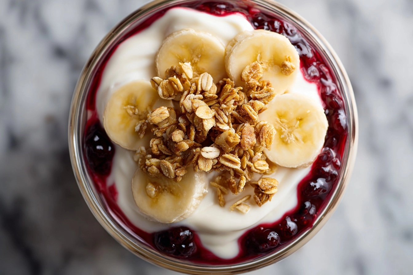 Banana Rhubarb Ginger Jam Yogurt Parfait Recipe - Recipe Image