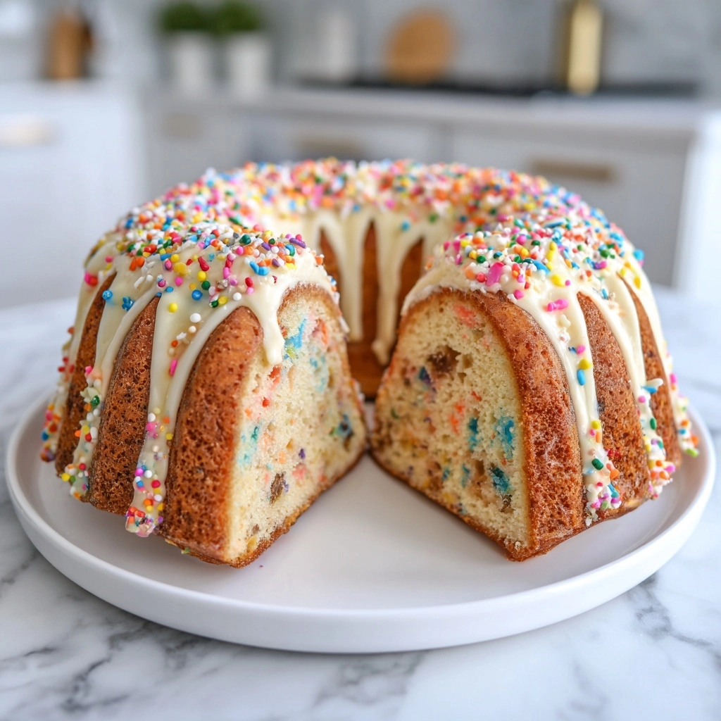 Funfetti Bundt Cake with Vanilla Buttercream Recipe - Recipe Image