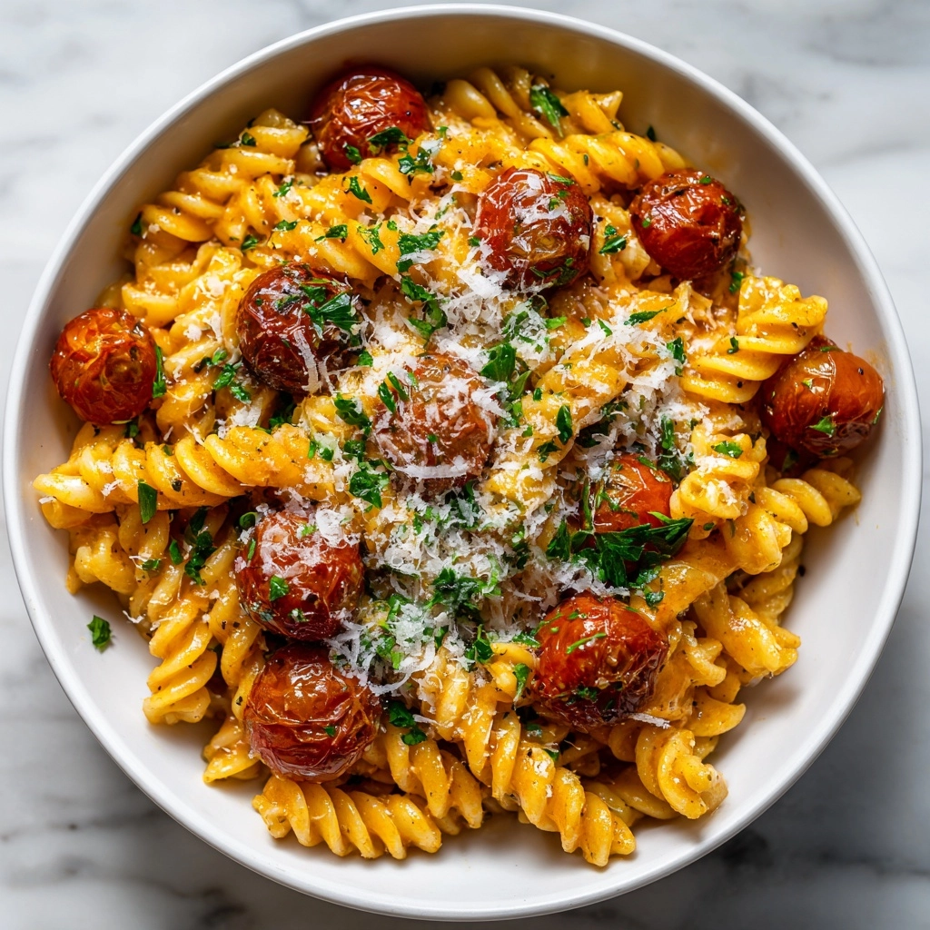 usilli with Spicy Burst Cherry Tomato Sauce Recipe - Recipe Image