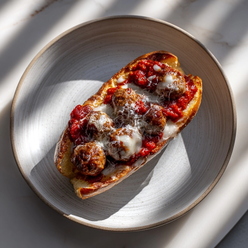 Cheesy Baked Meatball Sub Recipe - Recipe Image