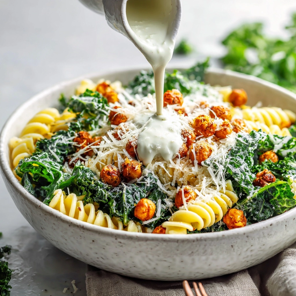 Kale Caesar Pasta Salad with Crispy Chickpeas Recipe 4 Kale Caesar Pasta Salad with Crispy Chickpeas Recipe - Recipe Image