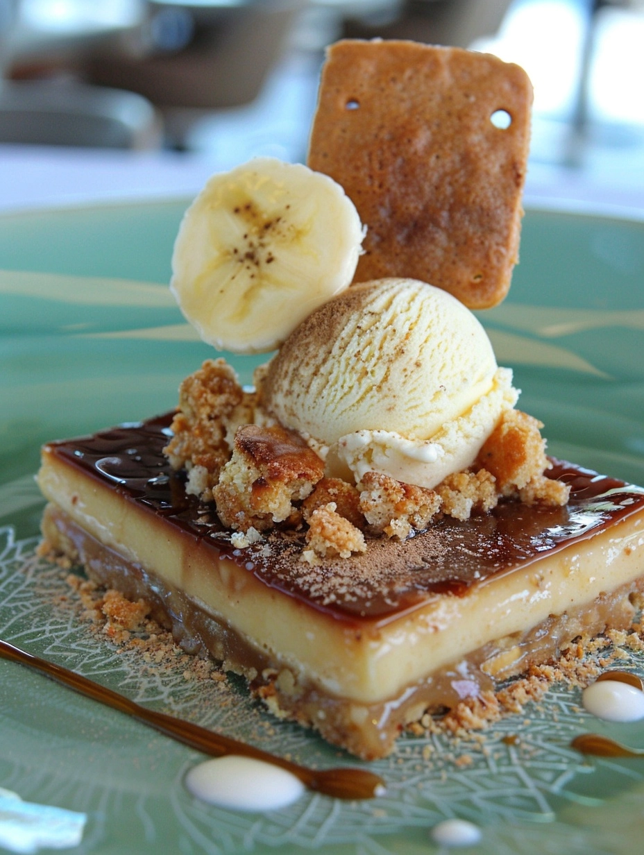 Rum & Sea Salt Caramel Tart with Banana Ice Cream Recipe