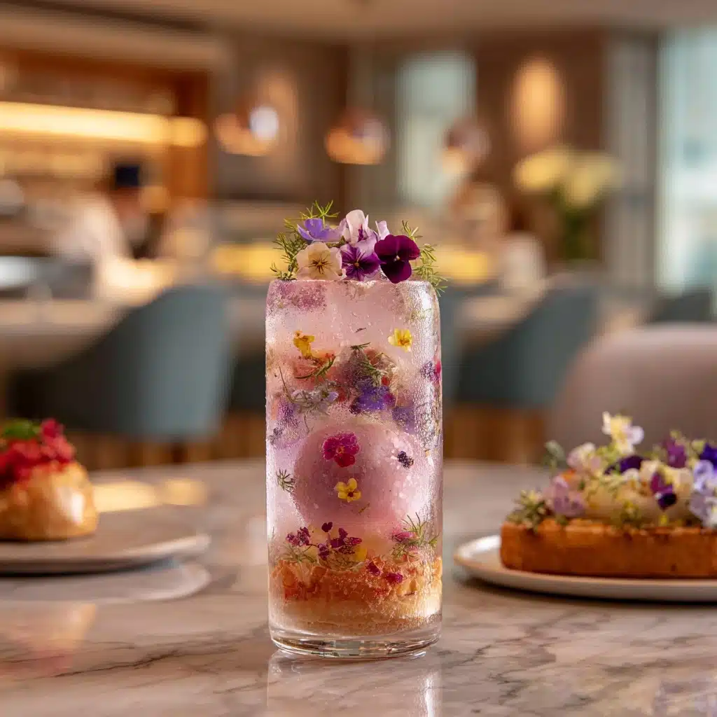 Lavender Lemonade Float with Edible Flowers Recipe - Recipe Image