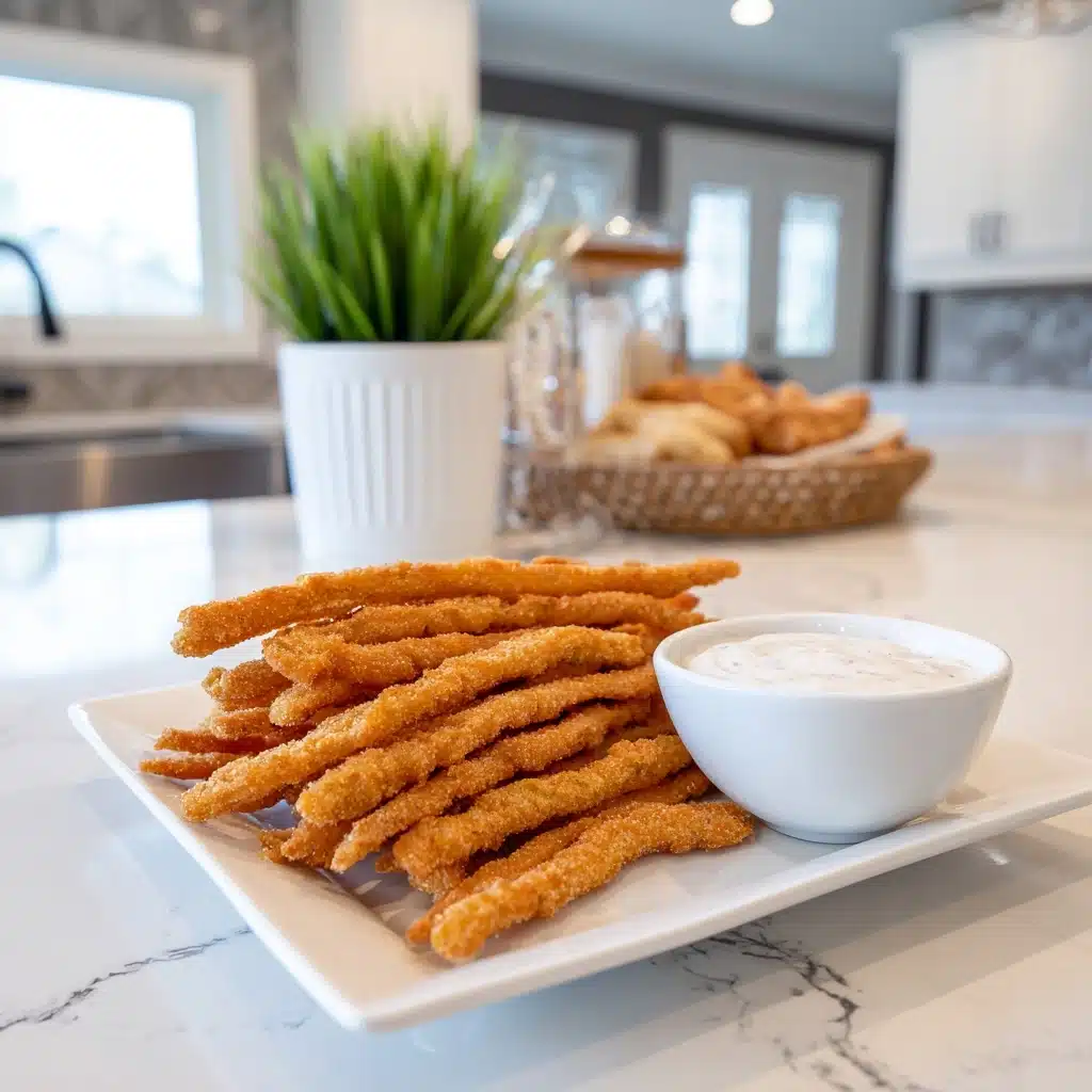 Crispy Fried Pickle Spears with Ranch Recipe - Recipe Image