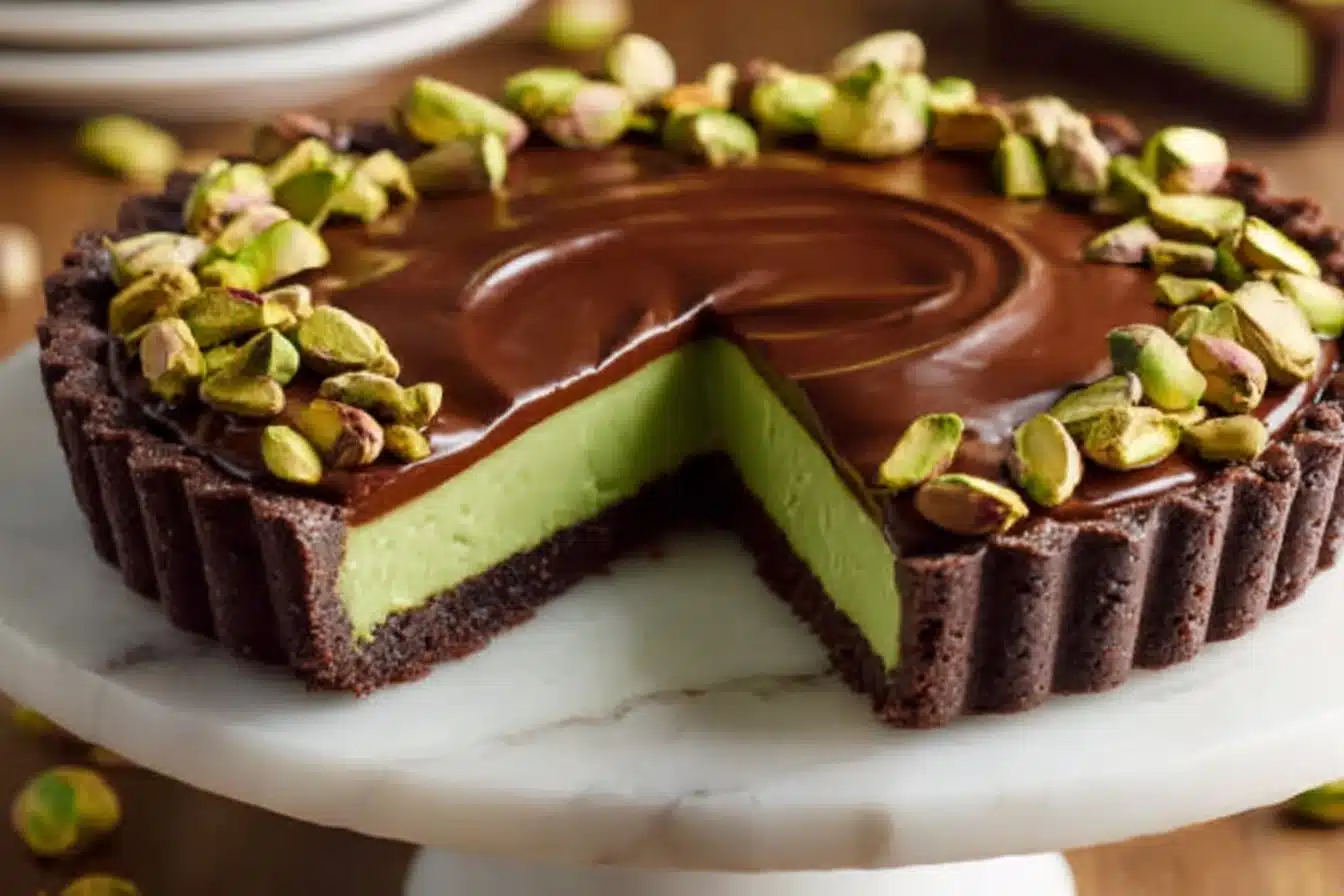 Chocolate Pistachio Ganache Tart Recipe