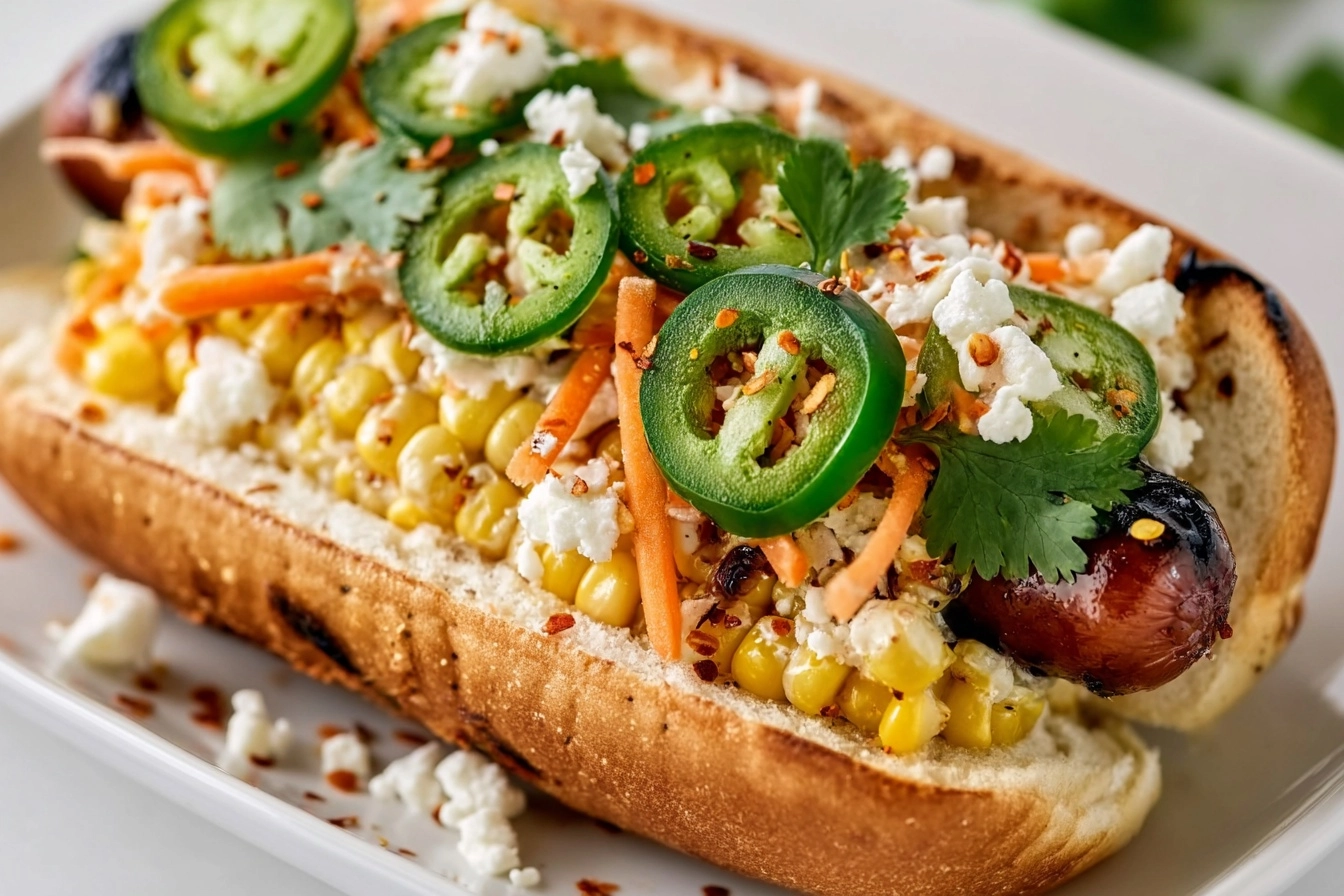 Elote Banh Mi Hot Dog Recipe - Recipe Image