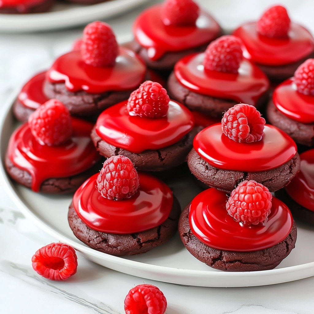 Red Velvet Raspberry Cheesecake Cookies Recipe - Recipe Image