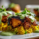 Peruvian Chicken and Rice with Green Sauce Recipe