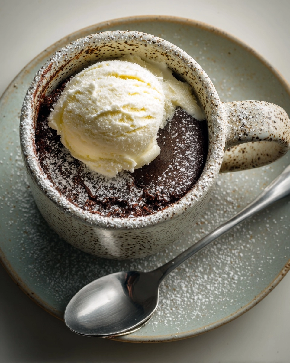 Microwave Chocolate Mug Cake with Vanilla Ice Cream Recipe 4 Microwave Chocolate Mug Cake with Vanilla Ice Cream Recipe - Recipe Image