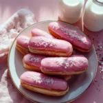 Finger Bun Éclairs with Pink Glaze & Coconut Sprinkle Recipe