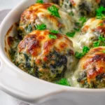 Cheesy Spinach Garlic Meatballs Stuffed with Mozzarella Recipe