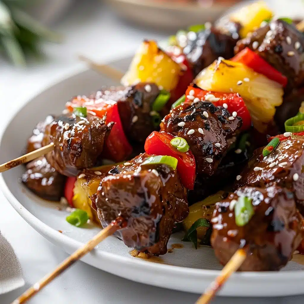 Grilled Hawaiian Beef Skewers Recipe 6 Grilled Hawaiian Beef Skewers Recipe - Recipe Image