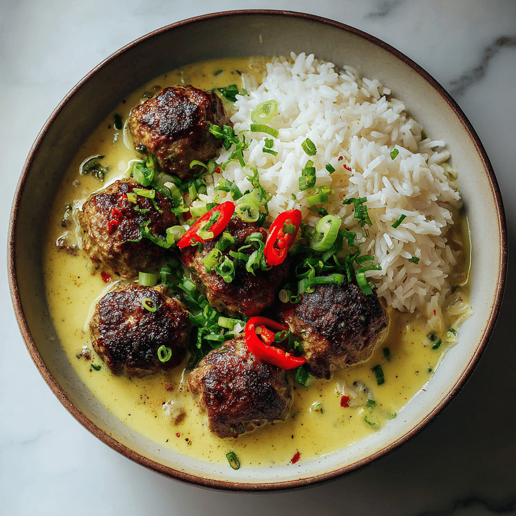Jerk Meatballs in Coconut Curry Sauce Recipe