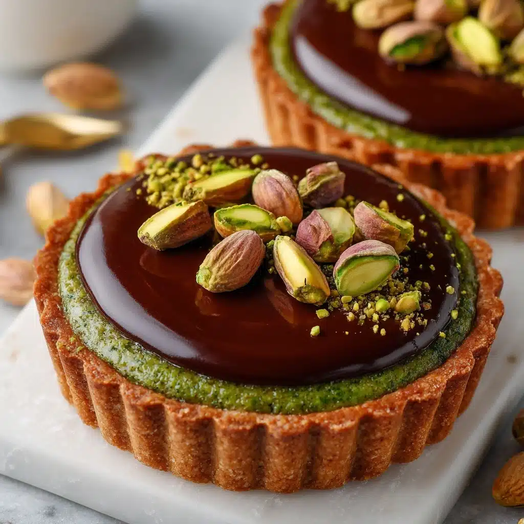 Chocolate Pistachio Tart with Ganache (Dubai Style) Recipe