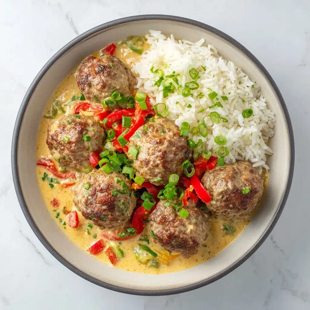 Jerk Meatballs in Coconut Curry Sauce Recipe 4 Jerk Meatballs in Coconut Curry Sauce Recipe - Recipe Image