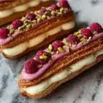 Raspberry Pistachio Éclairs Recipe