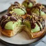 Golden Mini Pancakes with Pistachio Cream Recipe