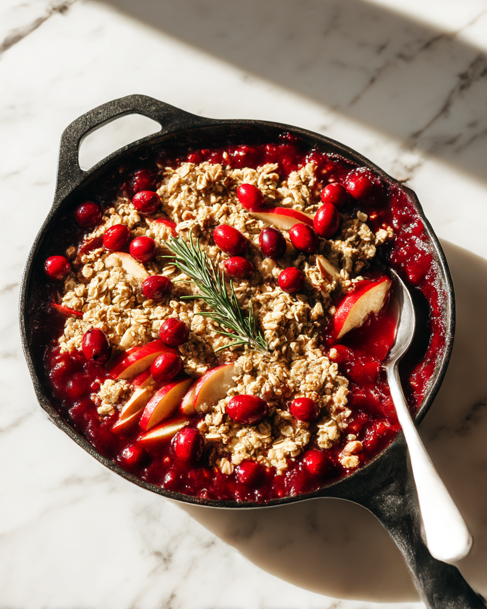 Apple Cranberry Crisp with Buttery Oat Topping Recipe