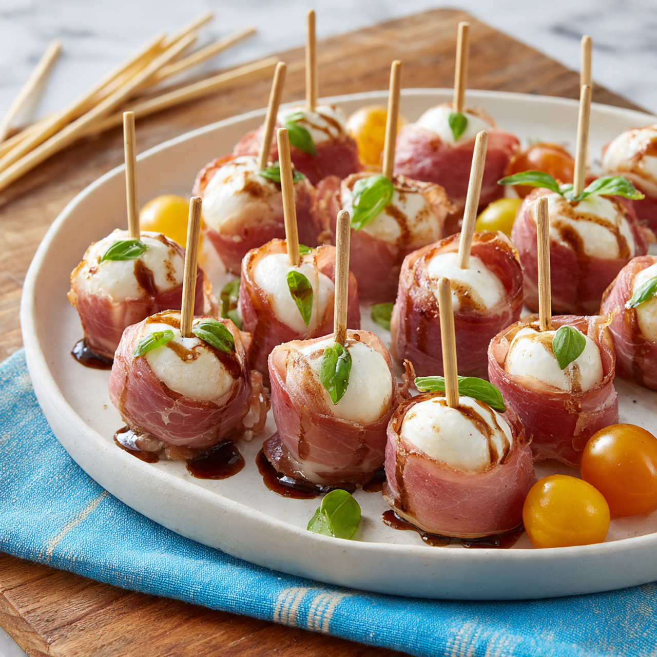 Prosciutto Wrapped Mozzarella Bites Recipe 4 Prosciutto Wrapped Mozzarella Bites Recipe - Recipe Image