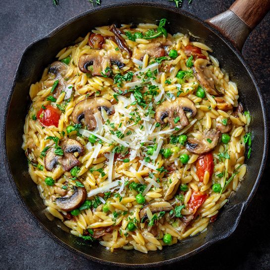 Loaded Risotto-Style Orzo with Pastrami and Roasted Brussels Sprouts Recipe 4 Loaded Risotto-Style Orzo with Pastrami and Roasted Brussels Sprouts Recipe - Recipe Image