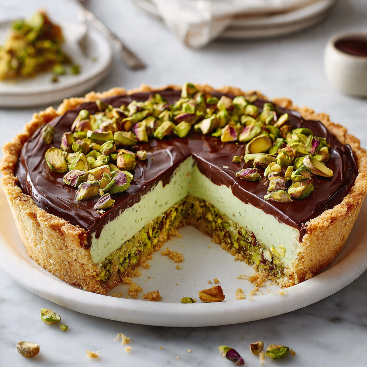 Chocolate Pistachio Tart Recipe