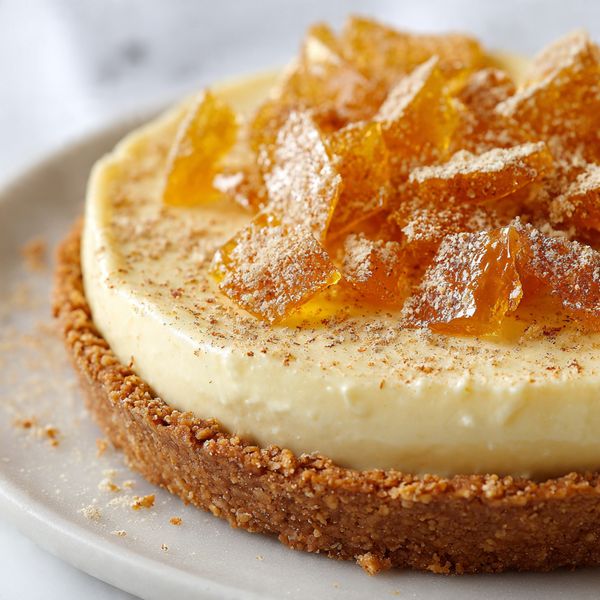 Eggnog Crème Tart with Caramel Shards Recipe - Recipe Image