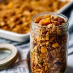 Homemade Ginger Coconut Granola with Nuts and Dried Fruits Recipe