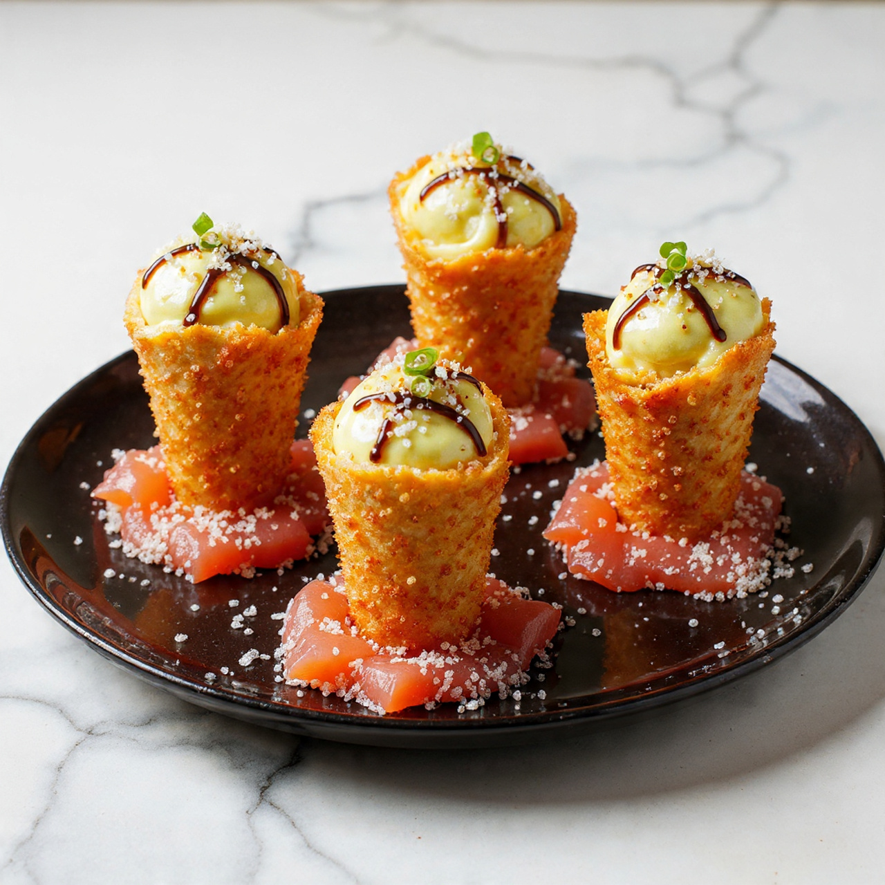 Creative Sushi Wonton Cones Recipe