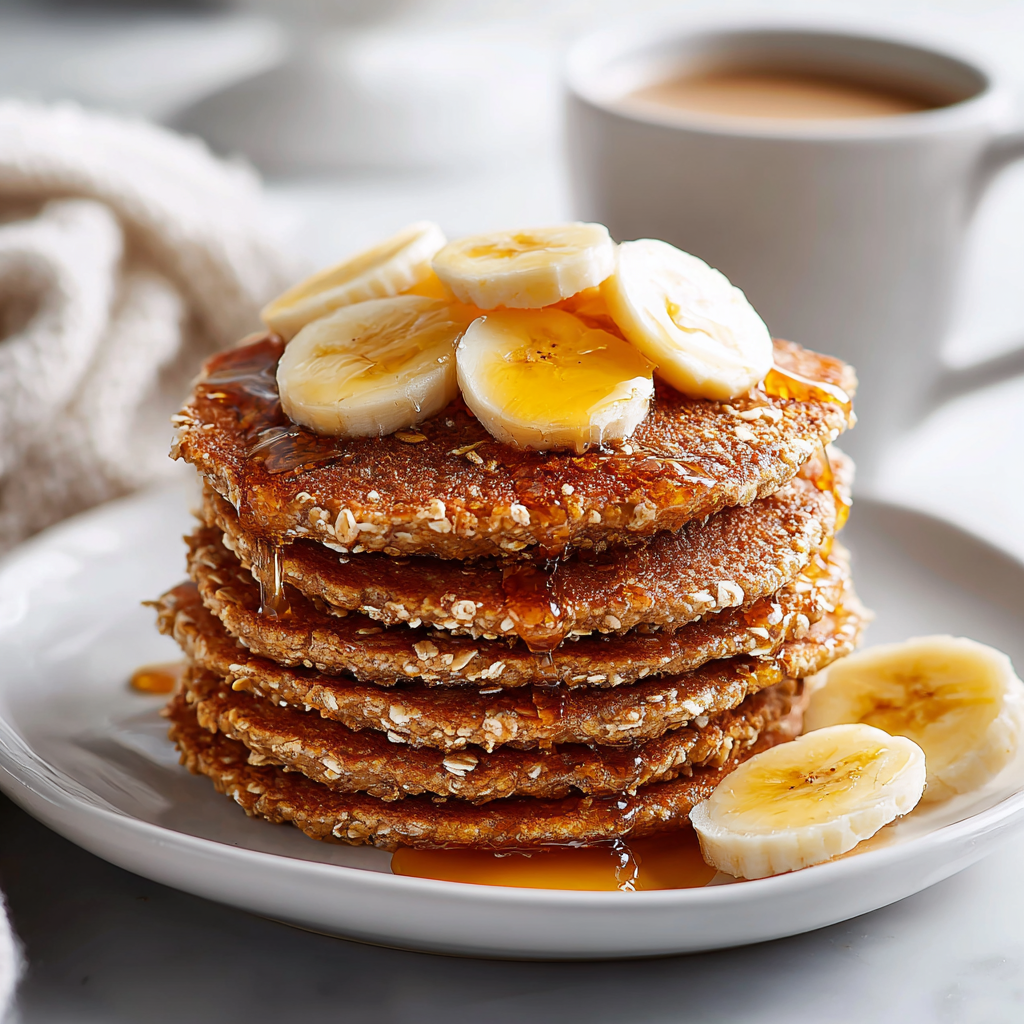 Banana Oat Pancakes Recipe 4 Banana Oat Pancakes Recipe - Recipe Image