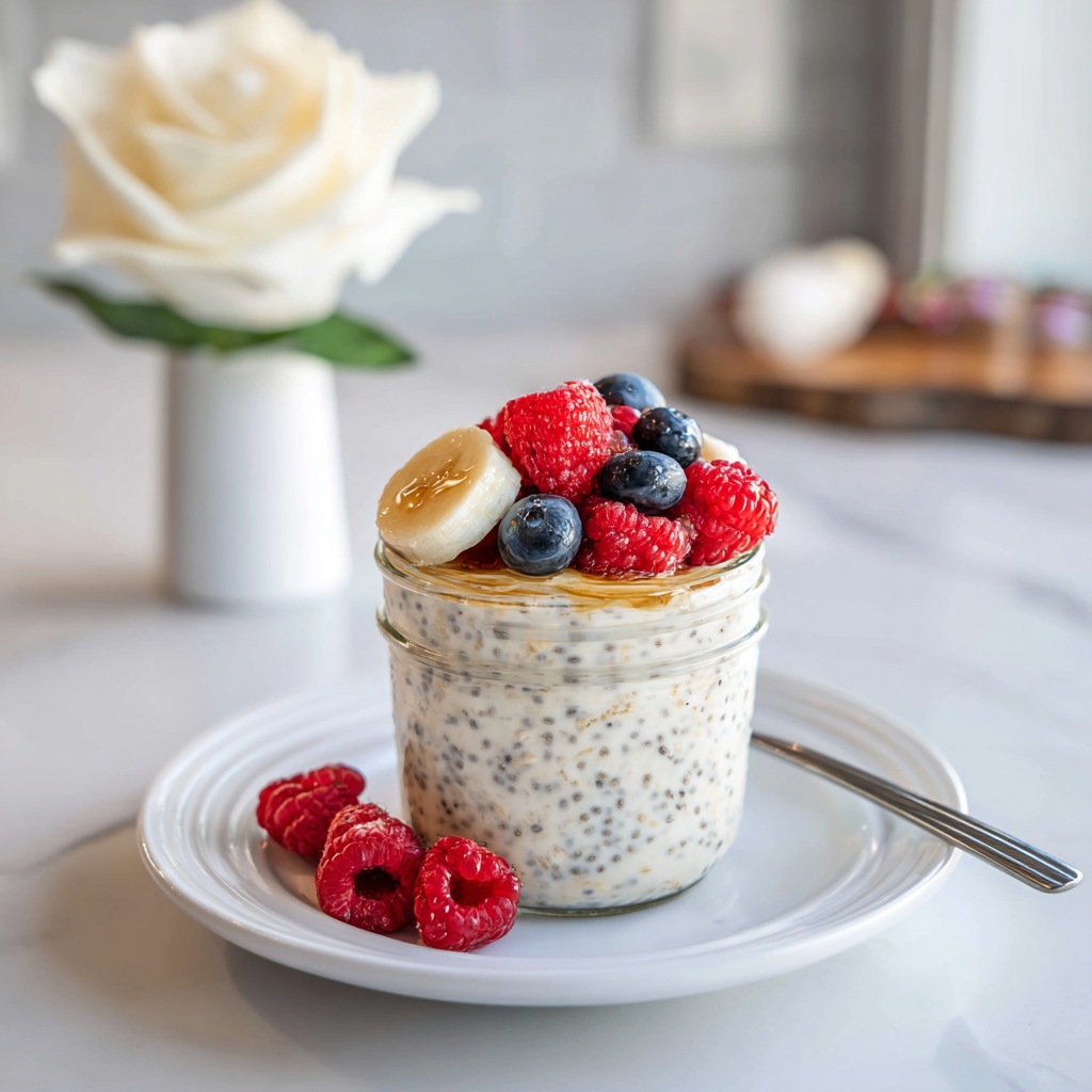 Creamy Overnight Oats with Fresh Fruit Recipe - Recipe Image