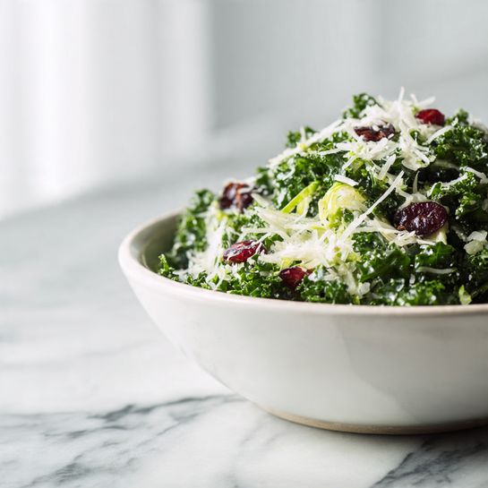 Shaved Brussels Sprouts and Kale Salad with Cranberries Recipe