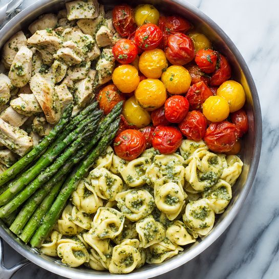 Pesto Chicken Tortellini with Veggies Recipe - Recipe Image