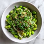 Chili Crisp Snap Pea Salad with Sesame Ginger Dressing Recipe
