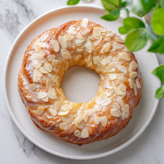 Homemade Almond Kringle: Flaky Pastry Filled with Almond Filling and Glaze Recipe - Recipe Image