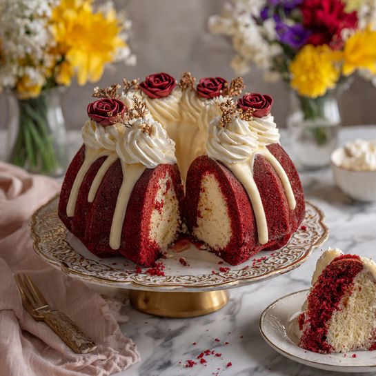 Red Velvet Cheesecake Bundt Dump Cake Recipe