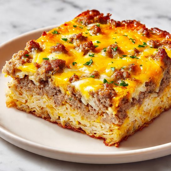 Beef Sausage Hashbrown Breakfast Casserole Recipe