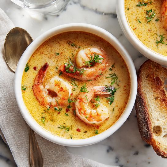 Creamy Shrimp Scampi Bisque Soup Recipe - Recipe Image