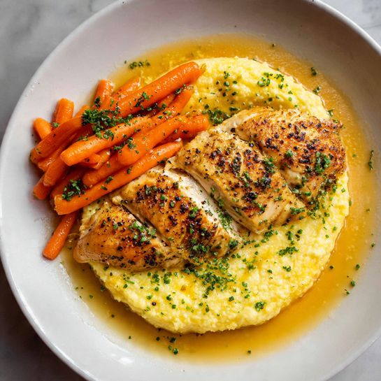 Garlic Herb Chicken Dinner with Creamy Mashed Potatoes Recipe - Recipe Image