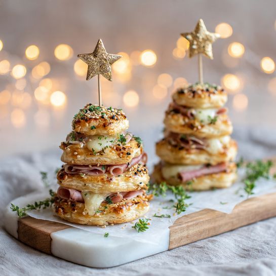 Ham & Cheese Holiday Pastry Trees Recipe - Recipe Image