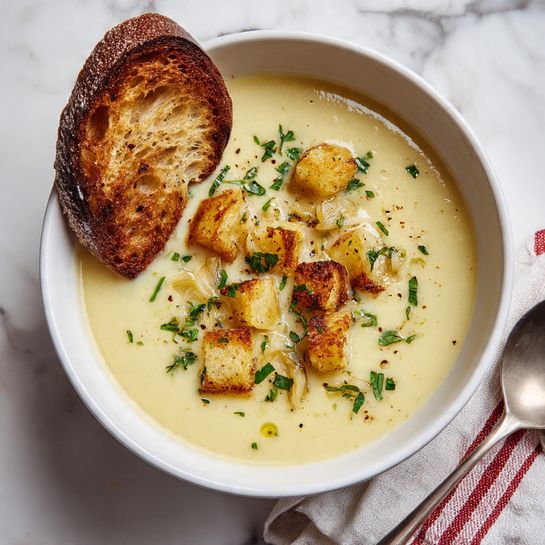 Country French Garlic Soup (Classic Comfort Soup) Recipe - Recipe Image