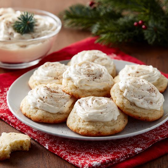 Soft Eggnog Cookies with Creamy Holiday Frosting Recipe 4 Soft Eggnog Cookies with Creamy Holiday Frosting Recipe - Recipe Image