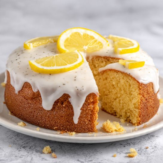 Earl Grey Lavender Cake with Honey-Lemon Glaze Recipe - Recipe Image