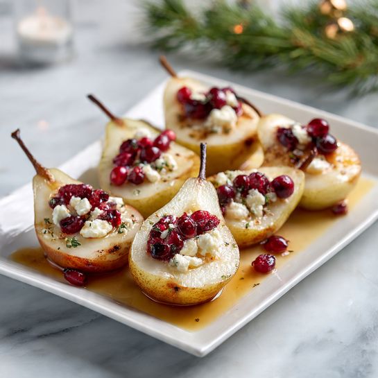 Baked Pears with Goat Cheese & Cranberries Recipe - Recipe Image