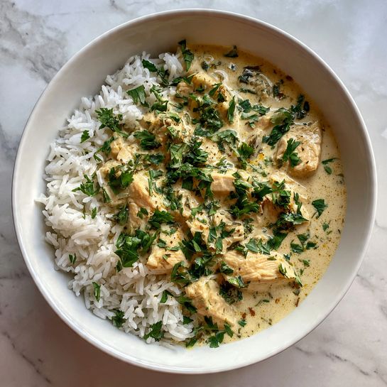 Creamy Smothered Chicken and Rice Recipe - Recipe Image