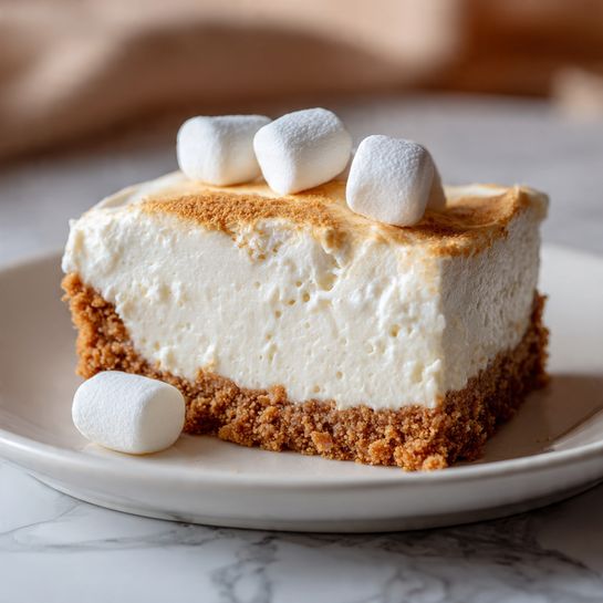 No-Bake Fluffy Marshmallow Cream Cheesecake with Graham Cracker Crust Recipe 5 No-Bake Fluffy Marshmallow Cream Cheesecake with Graham Cracker Crust Recipe - Recipe Image