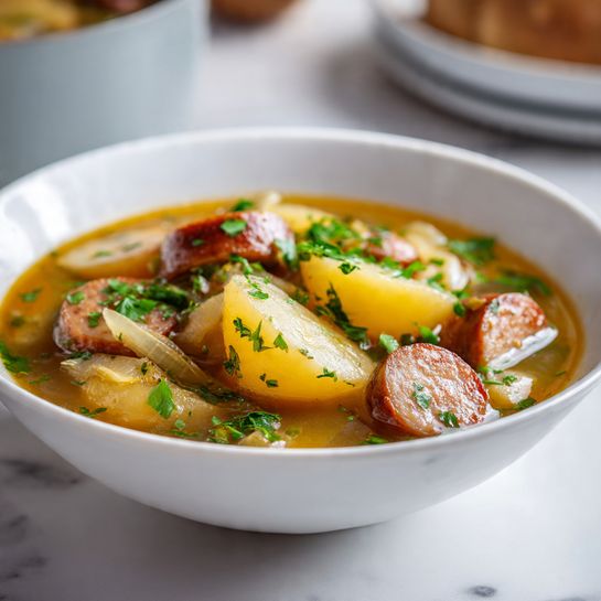 Authentic Dublin Coddle with Sausage, Bacon & Potatoes Recipe