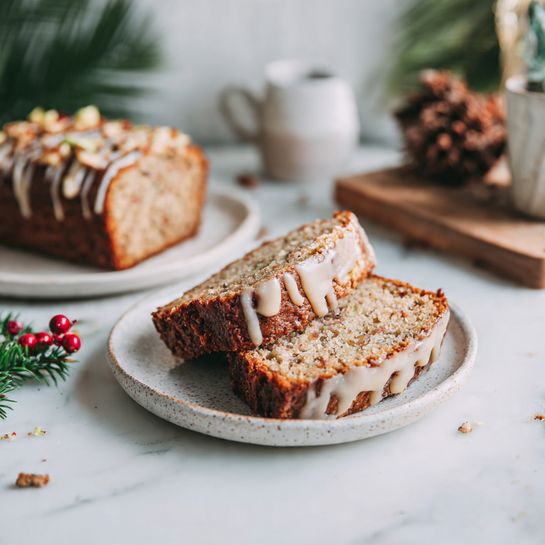 Christmas Banana Bread with Eggnog Glaze Recipe